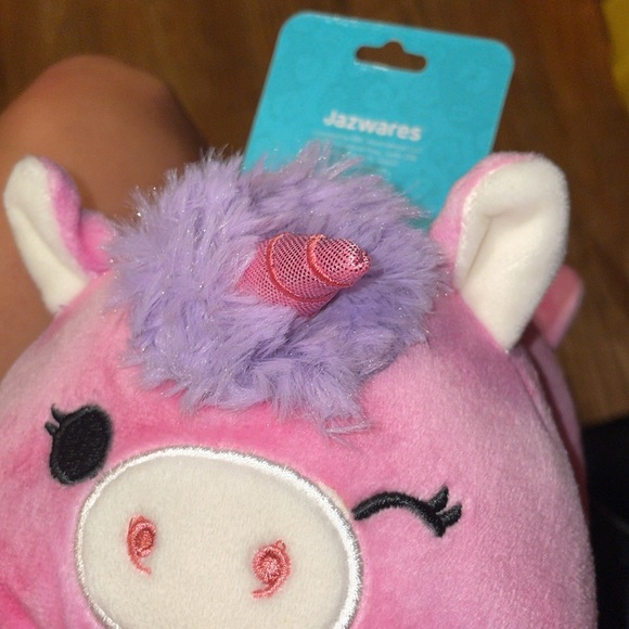 •SQUISHMALLOWS•NWT LOLA THE UNICORN PLUSH SLIPPERS SHOE SIZE 11/12 BERRY PURPLE - Picture 9 of 9